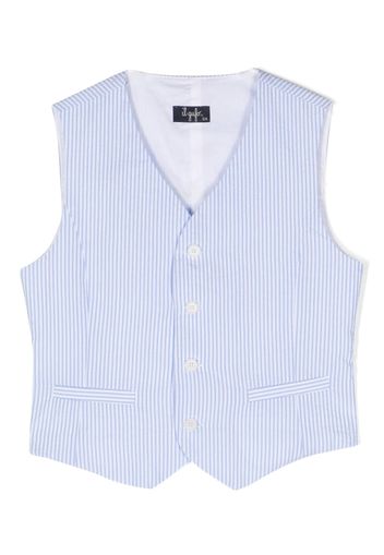 Il Gufo stripe-pattern cotton waistcoat - Blu