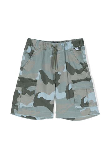 Il Gufo camouflage-print cargo shorts - Blu