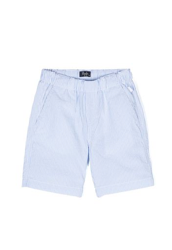 Il Gufo stripe-pattern cotton shorts - Blu