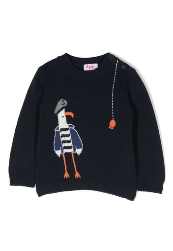 Il Gufo intarsia-knit buttoned jumper - Blu