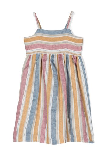 Il Gufo striped pleated dress - Blu