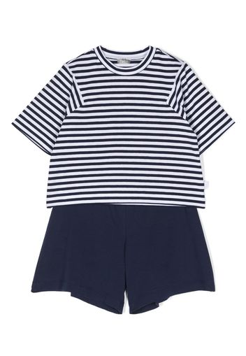 Il Gufo stripe-print two-tone tracksuit set - Blu