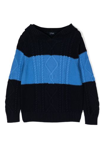 Il Gufo colour-block cable-knit jumper - Nero