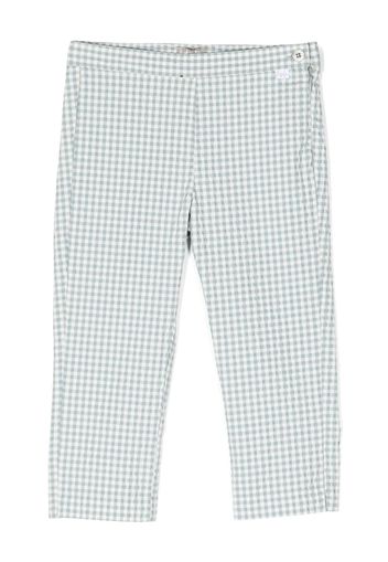 Il Gufo gingham check-pattern cotton-blend trousers - Blu