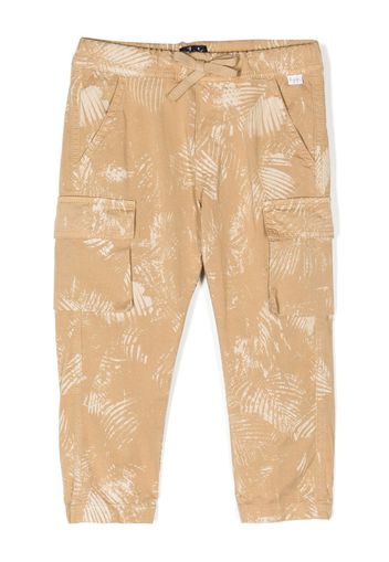 Il Gufo palm tree-print stretch-cotton trousers - Marrone