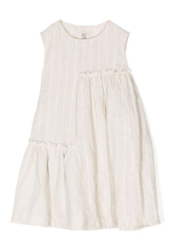 Il Gufo sleeveless striped linen dress - Toni neutri