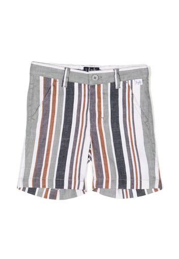 Il Gufo striped cotton-linen blend shorts - Grigio