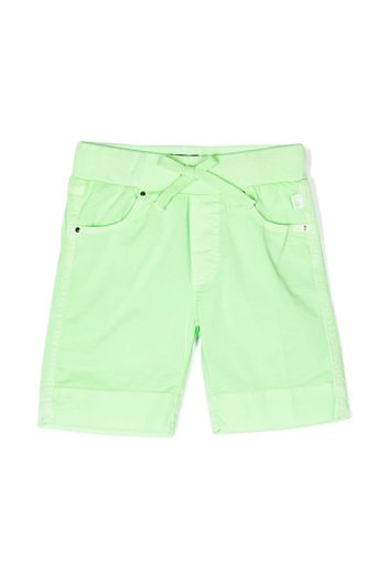 Il Gufo drawstring-waist stretch-cotton shorts - Verde