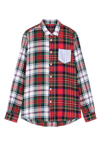 Il Gufo check-pattern stretch-cotton shirt - Rosso