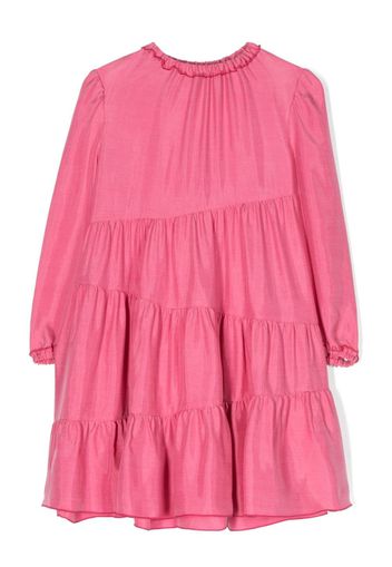 Il Gufo tiered-skirt ruffled dress - 360 PINK