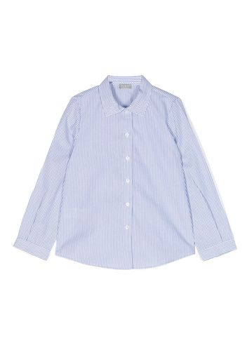 Il Gufo long-sleeve pinstriped poplin shirt - Bianco