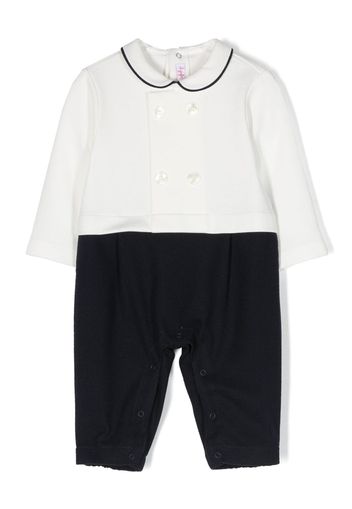 Il Gufo rounded-collar double-breasted babysuit - Bianco