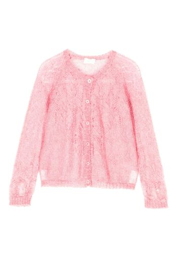 Il Gufo open-knit mohair-blend cardigan - Rosa