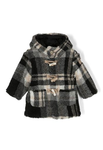 Il Gufo check-pattern fleece-texture coat - Nero