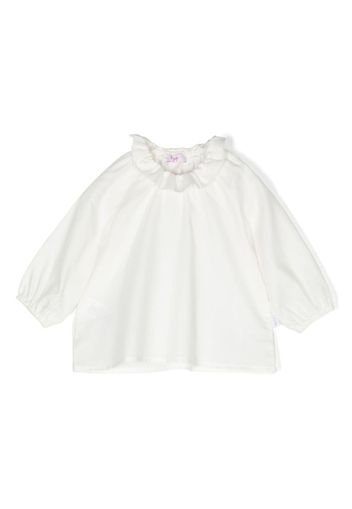 Il Gufo ruffle-collar cotton blouse - Bianco