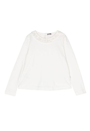 Il Gufo ruffled long-sleeved cotton blouse - Bianco