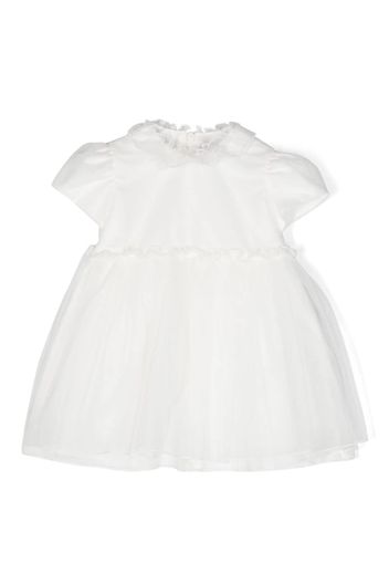 Il Gufo cap-sleeved tulle flared dress - Bianco