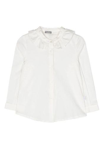 Il Gufo ruched-neck buttoned shirt - Bianco