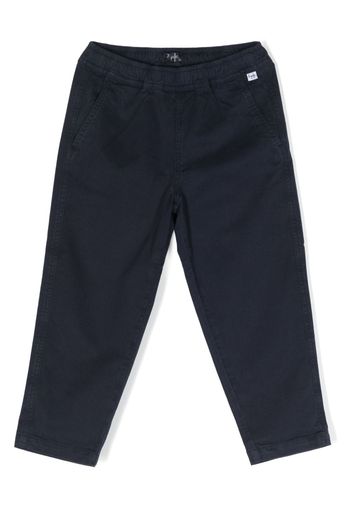 Il Gufo logo-patch cotton trousers - Blu