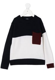 colour-block knitted jumper