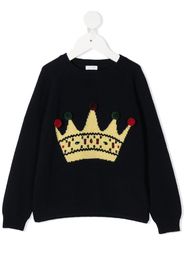 crown print knitted jumper