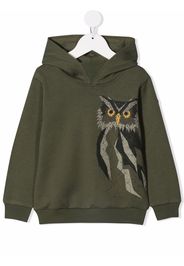 Il Gufo Owl print hoodie - Verde