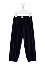 Il Gufo velvet-effect track pants - Blu