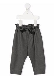 Il Gufo bow-detail elasticated trousers - Grigio