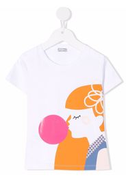 Il Gufo bubblegum girl graphic T-shirt - Bianco