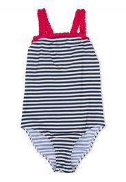Il Gufo striped ruched swimsuit - Bianco