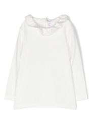 Il Gufo ruffled-collar long-sleeve top - Bianco