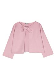 Il Gufo bow-detail organic-cotton cardigan - Rosa