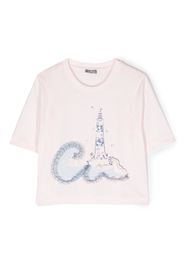 Il Gufo T-shirt con stampa illustrazione - Rosa