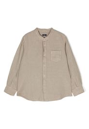 Il Gufo band-collar linen shirt - Toni neutri