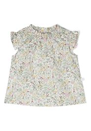 Il Gufo floral-print ruffle-detail blouse - Bianco