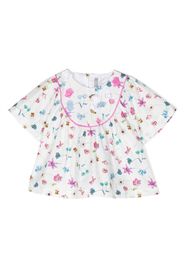 Il Gufo floral-print cotton blouse - Bianco