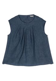 Il Gufo ruched-detail sleeveless blouse - Blu