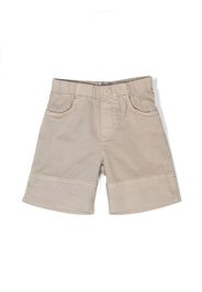 Il Gufo oversized cuff cotton shorts - Toni neutri