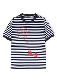 Il Gufo kitesurfing-print striped T-shirt - Bianco