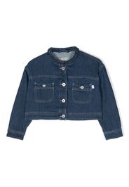 Il Gufo ruffle collar denim jacket - Blu