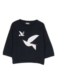 Il Gufo bird-print crew neck jumper - Blu