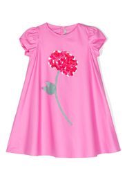 Il Gufo floral-appliqué cotton dress - Rosa