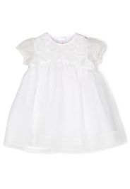 Il Gufo floral-appliqué flared dress - Bianco