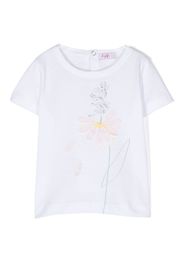 Il Gufo floral-appliqué cotton T-shirt - Bianco