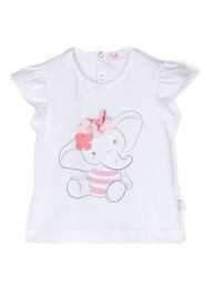 Il Gufo ruffle-detail cotton T-shirt - Bianco