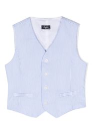 Il Gufo stripe-pattern cotton waistcoat - Blu