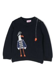 Il Gufo intarsia-knit buttoned jumper - Blu