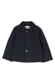 Il Gufo embroidered-logo quilted jacket - Blu