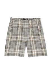 Il Gufo check-pattern linen-flax shorts - Toni neutri