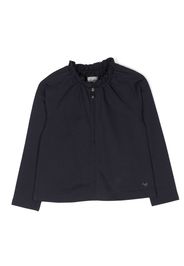 Il Gufo ruched long-sleeved cotton jacket - Blu